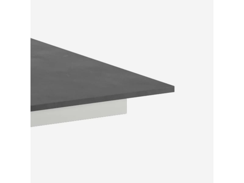  Table extensible en mélaminé structure blanche 140190x90 pluto - anthracite  - Conforama D