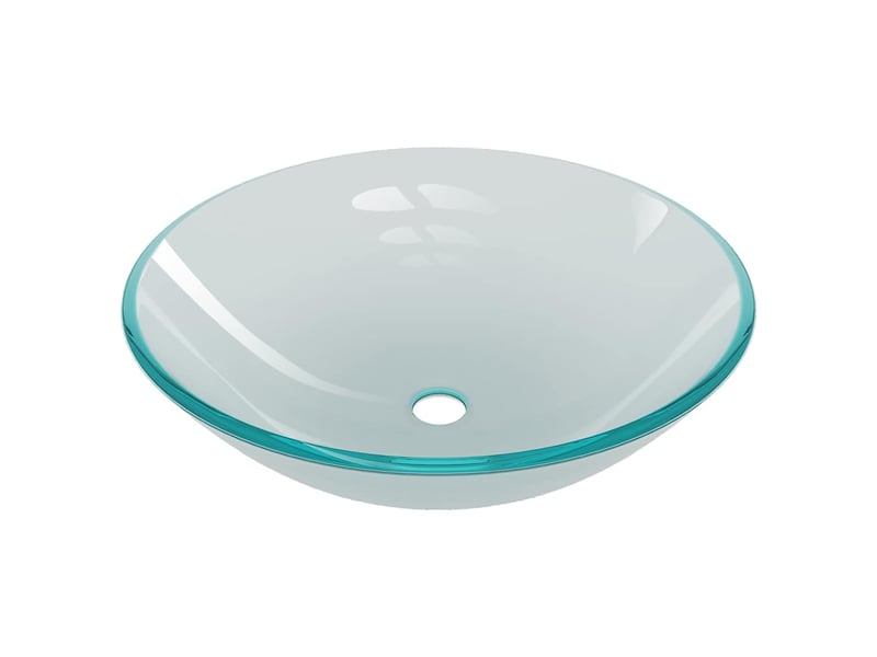  Lavabo de bain, vasque à poser avec robinet et drain à poussoir verre trempé cf65647  - Conforama D