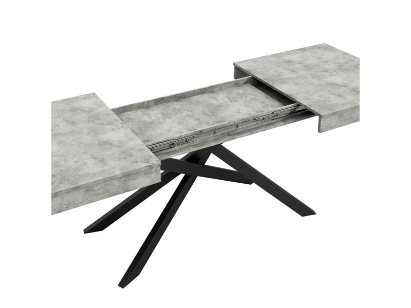  Table à manger extensible, gris, 140180 × 80 cm, 6-8 personnes, plateau épais, pieds métal  - Conforama D