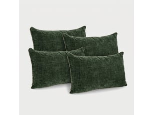 Coussin décoratif rectangulaire déhoussable en velours amyas - vert foncé