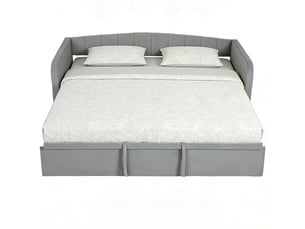 Lit gigogne 2x90x190 cm WELLTIN coloris gris