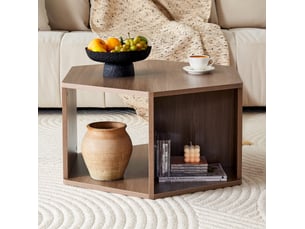 Table basse forme atypique coloris marron FLORAGRACE  - 69.4 cmx79 cm