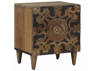 Table de chevet - cabinet de chevet - table de nuit 2 pièces marron 40 x 33,5 x 46 cm