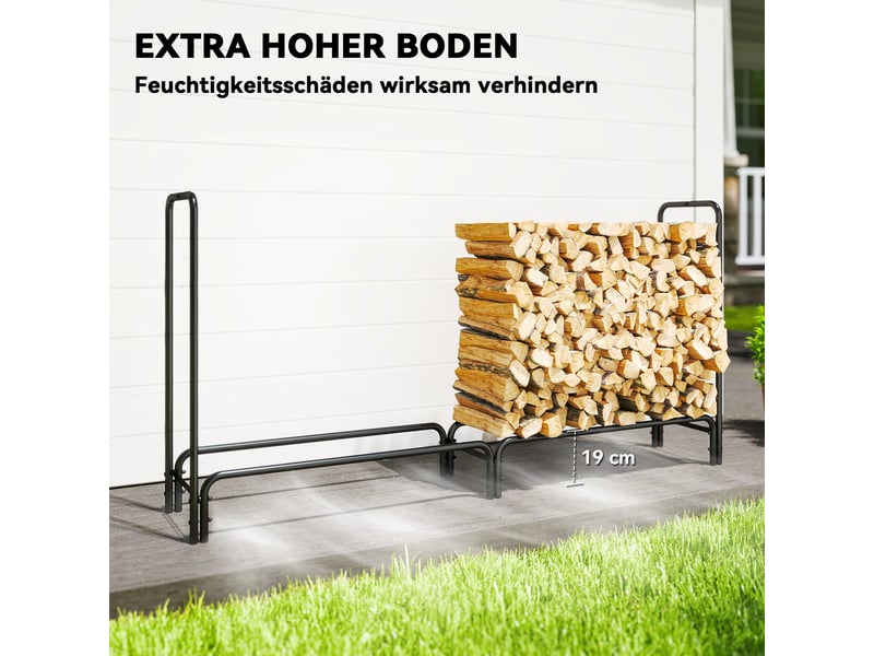 Porte-bûches extérieur avec housse étanche, métal thermolaqué, 0,6 m³, 200 kg - Conforama W