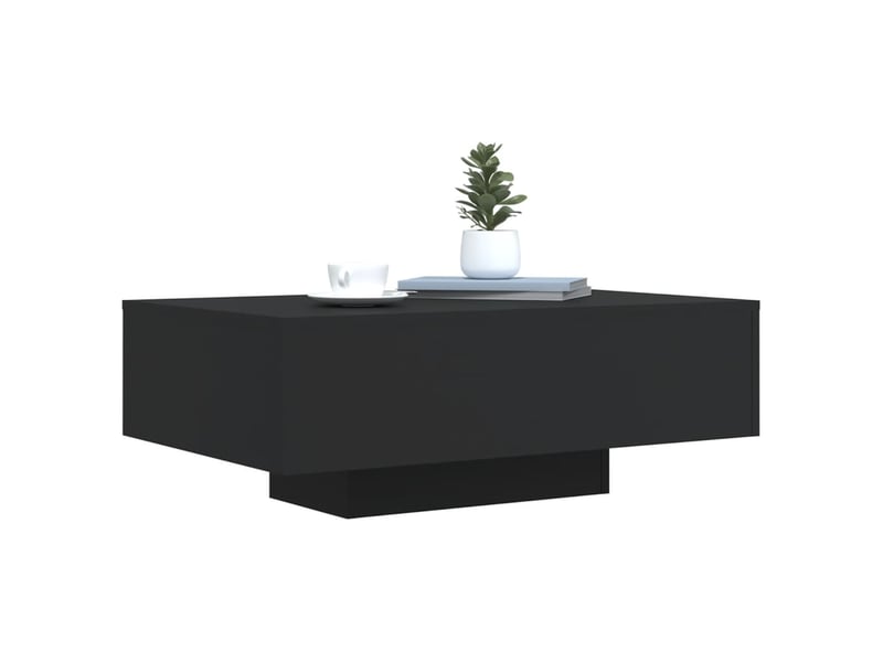  Table basse | table d'appoint salon avec lumières led noir 85x55x31 cm  - Conforama E
