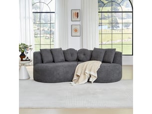 Canapé modulaire 3 places 223x109x79 cm sans accoudoirs gris anthracite