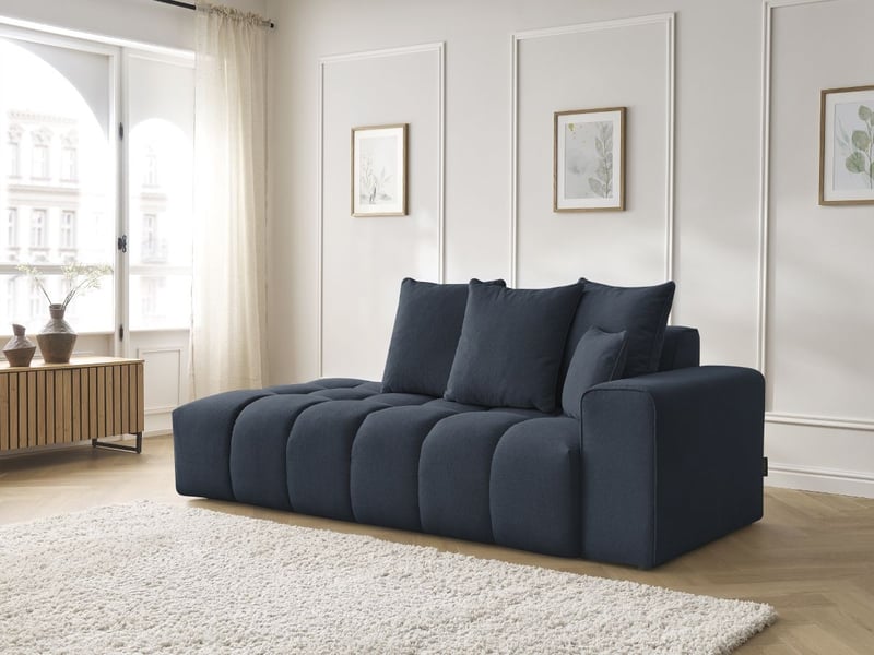  Bobochic canapé droit fixe mont-blanc tissu chiné bleu foncé  accoudoir droit MONT-BLANC - Conforama D
