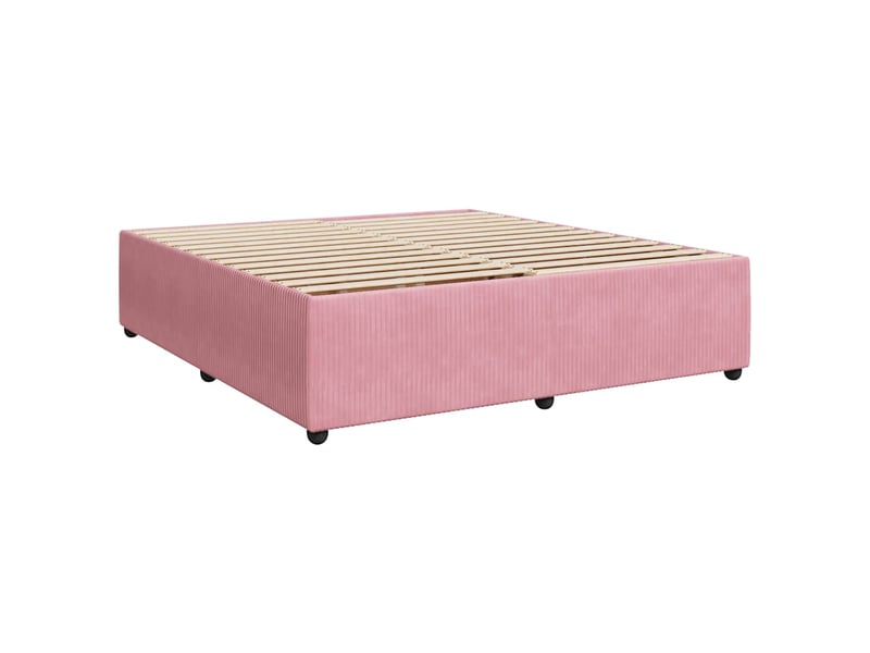  Lit double- lit adulte -  cadre de lit sans matelas rose 200x200 cm velours  - Conforama B