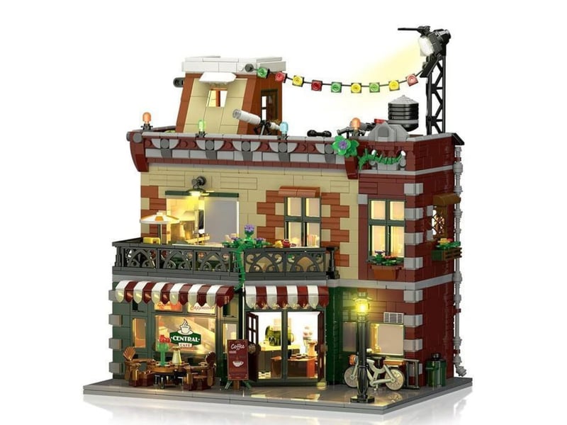 Maison de café ville vintage 3 étages kit abs 1589 pièces avec led 151498_AABIW69968_6_DROPFR - Conforama A