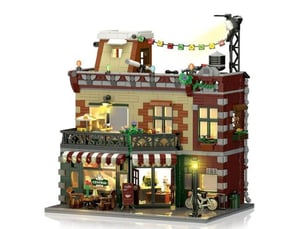 Maison de café ville vintage 3 étages kit abs 1589 pièces avec led