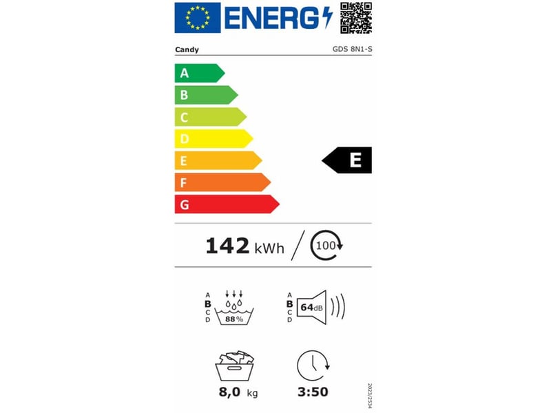  Seche linge pompe a chaleur 8 kg 16 programmes gds 8n1-s blanc GDS 8N1-S - Conforama D
