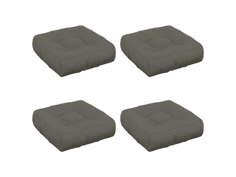 Lot de 4 coussins de siège, coussins d'assise vianen 100 % polyester gris cf60656 - Conforama A