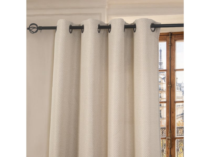 Lot de 2 rideaux à œillets 140 x 240 cm victoria fils teints jacquard - Conforama D