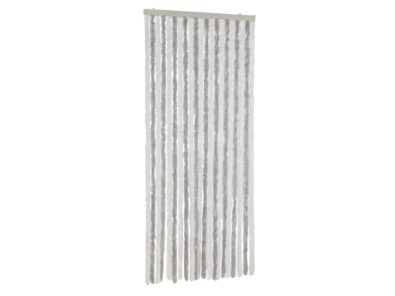  Rideau anti-mouches, moustiquaire gris clair et blanc 90x200 cm chenille cf43535  - Conforama A
