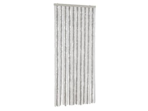 Rideau anti-mouches, moustiquaire gris clair et blanc 90x200 cm chenille cf43535