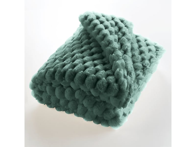  Plaid imitation fourrure , sherpa frosty cèdre - 220x240cm - cèdre  - Conforama B