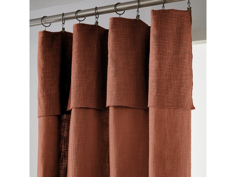  Rideau ajustable 140x270 cm coton terracotta PD21811 - Conforama B