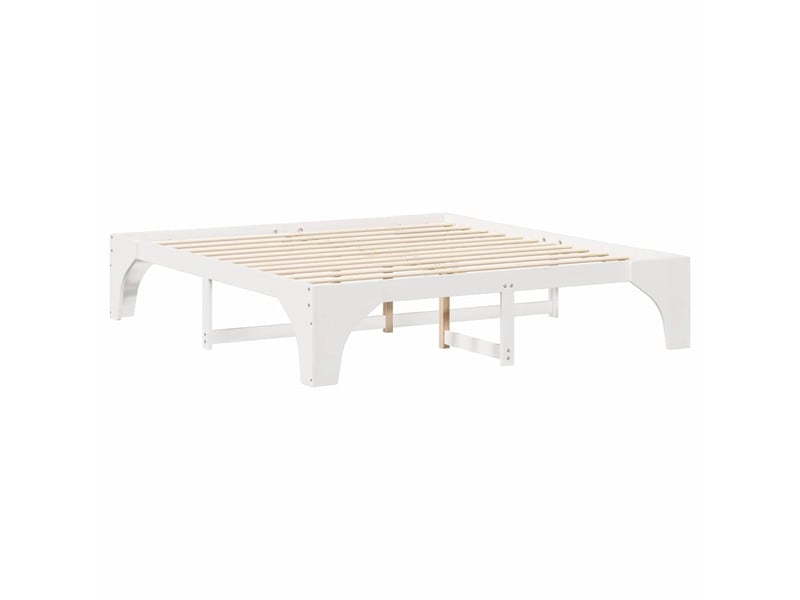  Lit double- lit adulte -  cadre de lit blanc 200 x 200 cm pin massif  - Conforama C