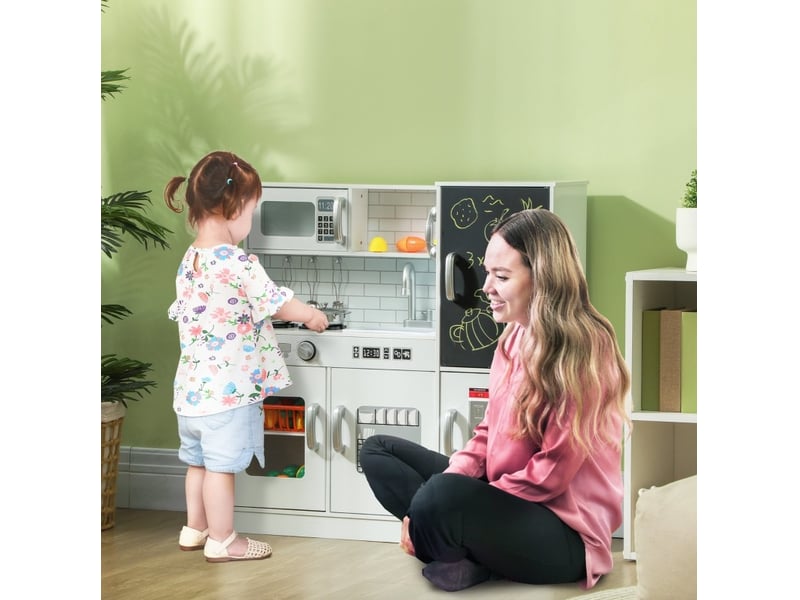  Cuisine enfant 83,8x26,8x81 cm avec accessoires mdf blanc  - Conforama C