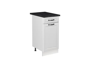 Vicco meuble bas sous-évier, blanc campagneblanc, 40cm plan de travail anthracite