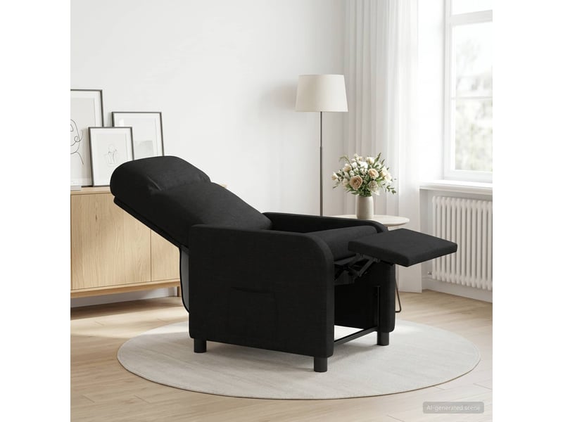  Vidaxl fauteuil inclinable noir tissu  - Conforama B