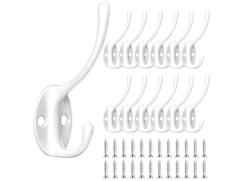  12 pcs patère porte manteau murale vintage crochet uniques métal de chapeau rétro inox avec vis pour la maison (blanc  - Conforama A
