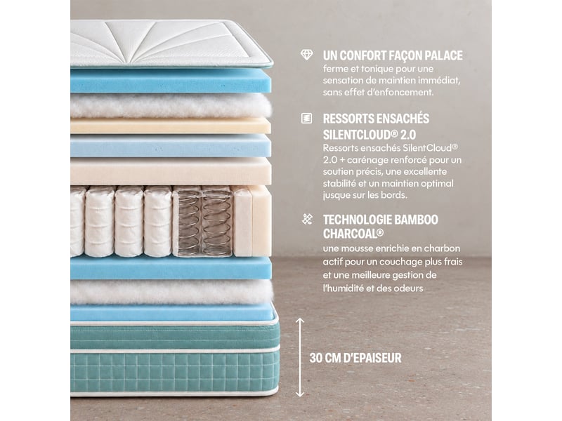  Matelas hybride 200x200x30cm elite - ultra - soutient ferme, accueil enveloppant Ultra - Conforama E