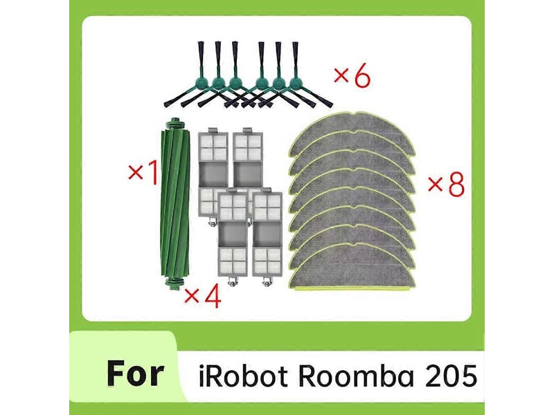  19pcs for irobot roomba 205 combo 205 vac robot vacuum cleaner spare parts main brush side brush filter mop cloth  - Conforama C