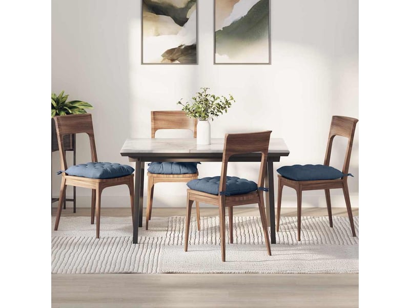 Lot de 4 coussins de siège, coussins décoratifs tissu en velours côtelé bleu cf59976  - Conforama B