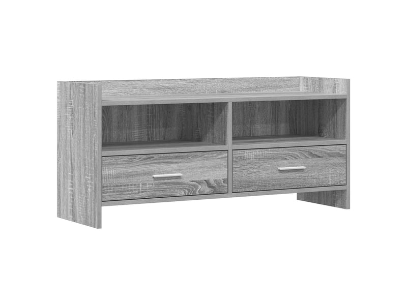  Meuble tv - banc tv - meuble de rangement 100 x 33 x 47 cm sonoma gris bois d'ingénierie  - Conforama A