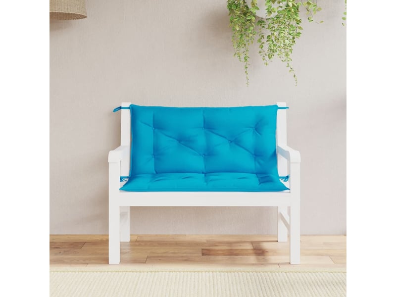 Lot de 2 coussins de banc de jardin, coussins d'assise bleu clair tissu oxford cf58639 - Conforama B