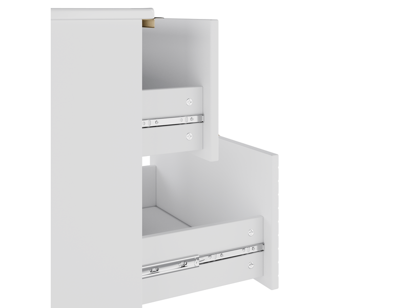 Meuble sous vasque mural 61x46x57 cm deux tiroirs mdf blanc - Conforama D