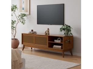 Meuble tv coloris bois foncé 150 cm <strong>MODFU</strong>  <strong></strong>