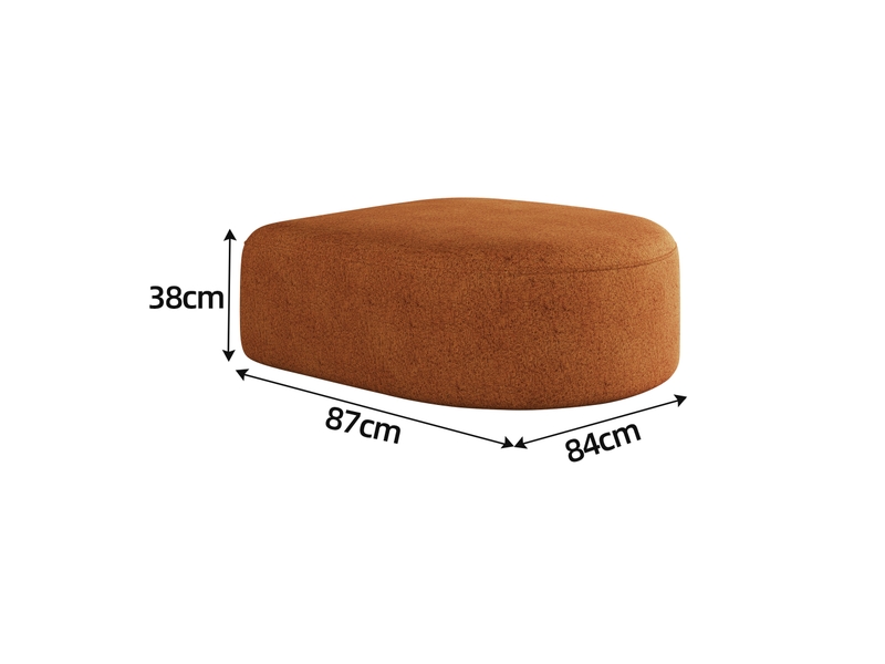  Pouf orange en tissu repose-pieds de salon rembourrage mousse 87x84x38cm  - Conforama C