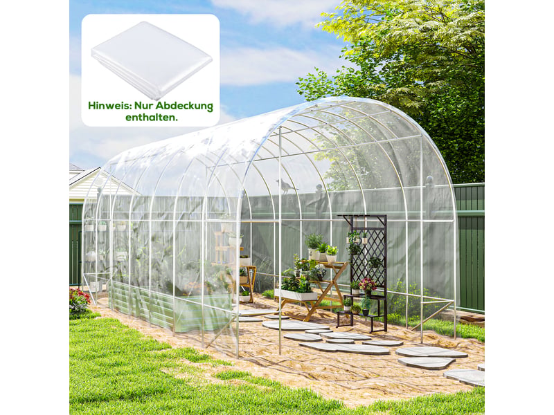 Bâche de serre en pe, résistante aux uv et imperméable, pour couvrir les plantes. Dimensions : 7 x 8 m. - Conforama C