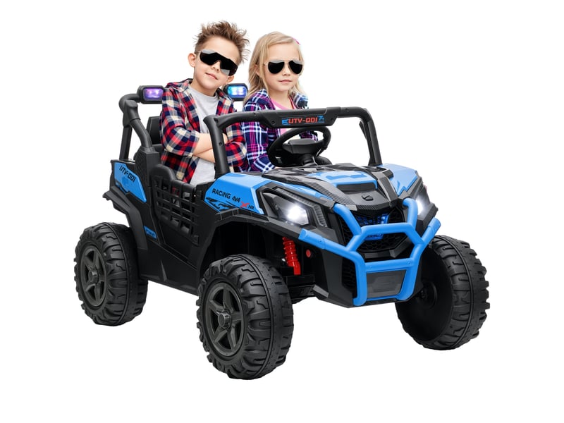  Voiture électrique 2 places 24 v avec télécommande et 3 vitesses, pour enfants de 3 à 8 ans, bleue  - Conforama A