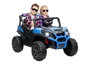 Voiture électrique 2 places 24 v avec télécommande et 3 vitesses, pour enfants de 3 à 8 ans, bleue