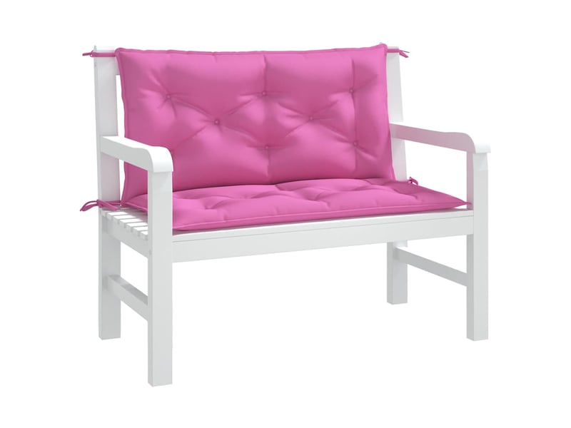 Lot de 2 coussins de banc de jardin, coussins d'assise rose 100x50x7 cm tissu cf58681 - Conforama D
