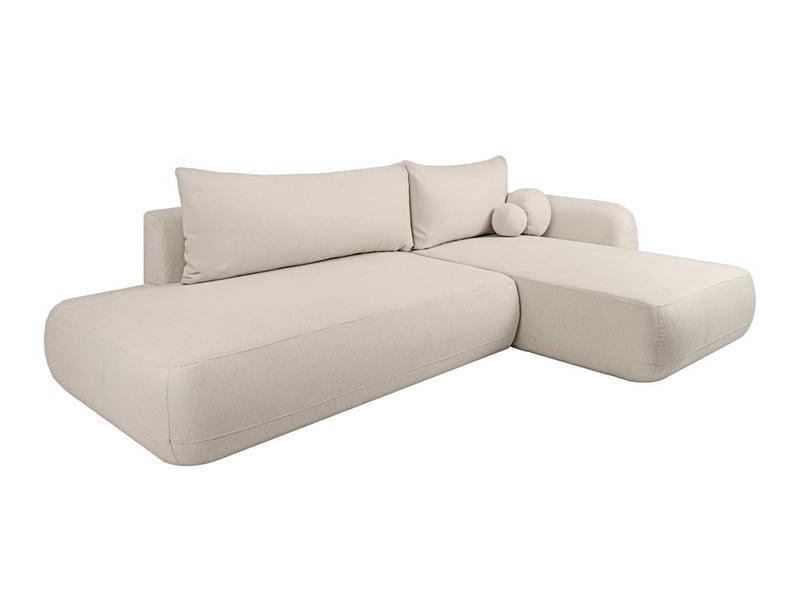  Canapé d'angle convertible 5 places fabio en tissu texturé - beige - angle droit FABIO - Conforama C