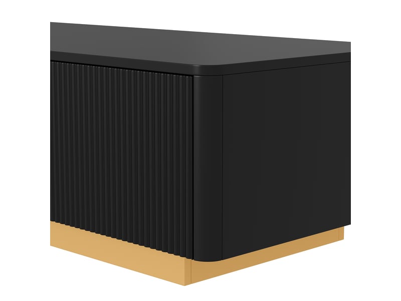  Table basse 110 x 50 x 35 cm, 2 tiroirs, façade rainurée, niches ouvertes, angles arrondis, rangement ABC - Conforama D