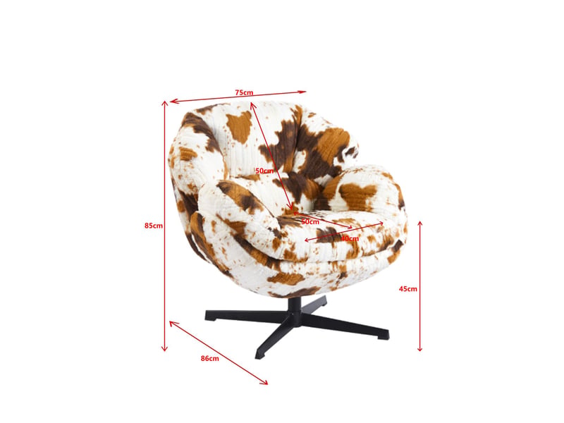  fauteuil pivotant cutie vache kare design  - Conforama D