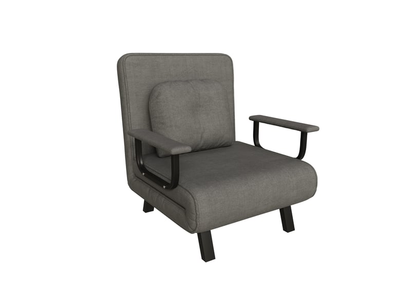  Fauteuil relax convertible,60x60x79 cm,dossier 5 positions,chenille,gris  - Conforama A