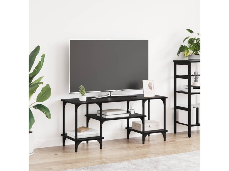  Meuble tv - banc tv - meuble de rangement chêne noir 102 x 35 x 45,5 cm  - Conforama B