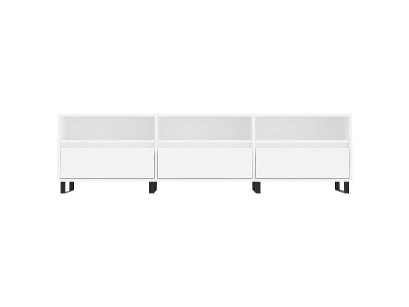  Meuble tv - banc tv - meuble de rangement blanc 150x30x44,5 cm bois d'ingénierie  - Conforama E