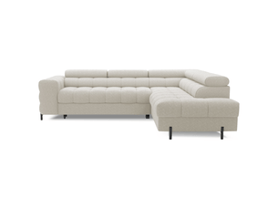 Canapé ferrum beige clair convertible 5 places angle droit avec coffre 276x93x200cm