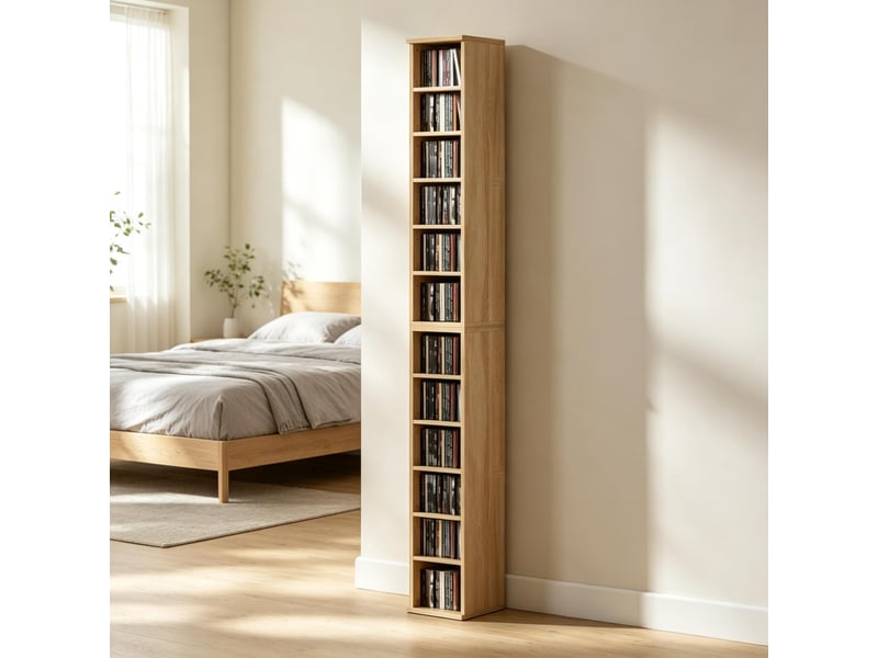  Lot de 2 colonnes de rangement 12 compartiments, 21 × 22,5 × 88,5 cm, jusqu’à 204 cd  - Conforama D