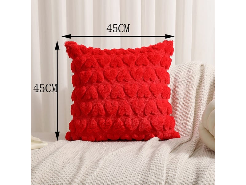  Housse de coussin décorative carrée 45 x 45 cm rose  - Conforama B