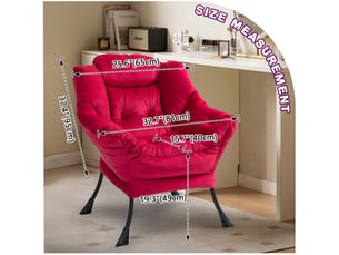Fauteuil fixe W5315P456612 PANGIVO Tissu rouge