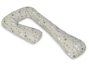 Coussin d'accouchement prepost natal etoiles girses et blanches sur fond gris