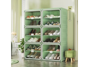 Meuble à chaussures 24 paire(s)  <strong>BURSDANY</strong>  <strong></strong> coloris vert